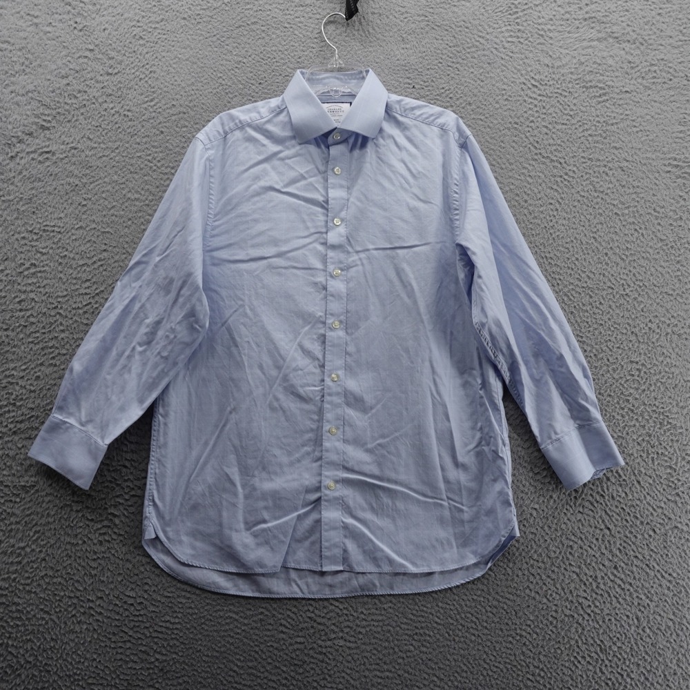 Charles Tyrwhitt Dress Shirt 16.5 Neck Blue Check Classic Fit Long Sleeve Mens